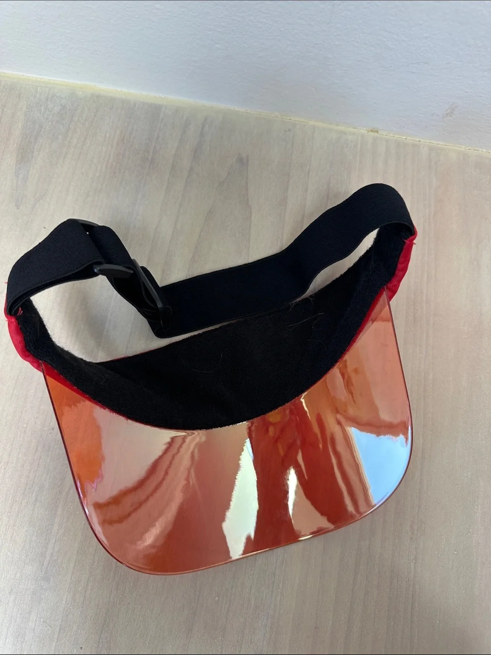ALO Yoga Red Visor with Iridescent Mirror Brim